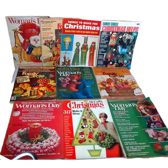 Holiday Christmas Craft Baking Magazines Family Circle Womans Day More SET OF 10 - Picture 1 of 12
